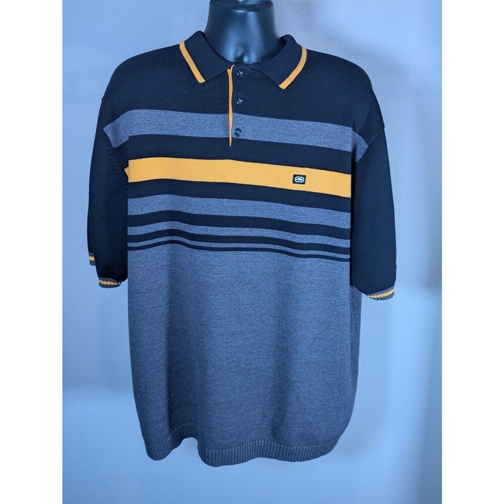 Ecko Unltd XL Short Sleeve Striped Knit Sweater Streetwear